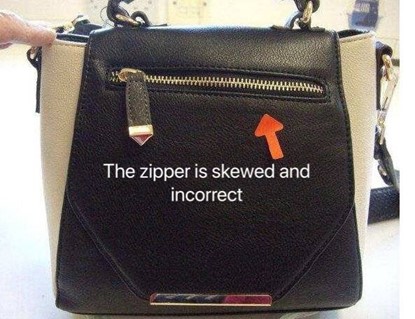 AQL Zipper is skewed and incorrect