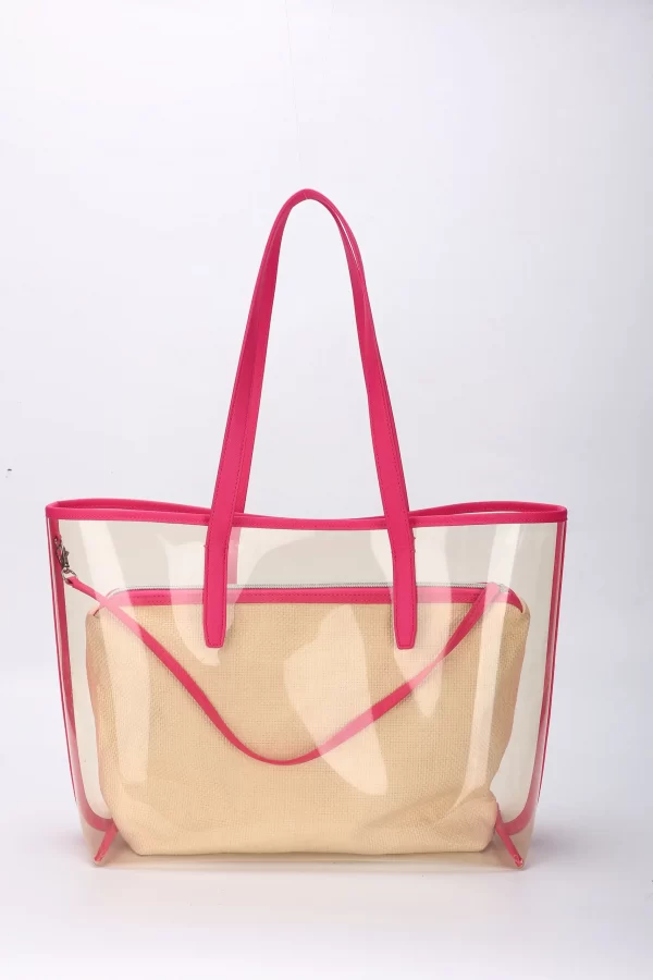 19.2 in 1 Beach tote bag Jute+PVC JB032 - Image 3