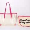 19.2 in 1 Beach tote bag Jute+PVC JB032 - Image 2