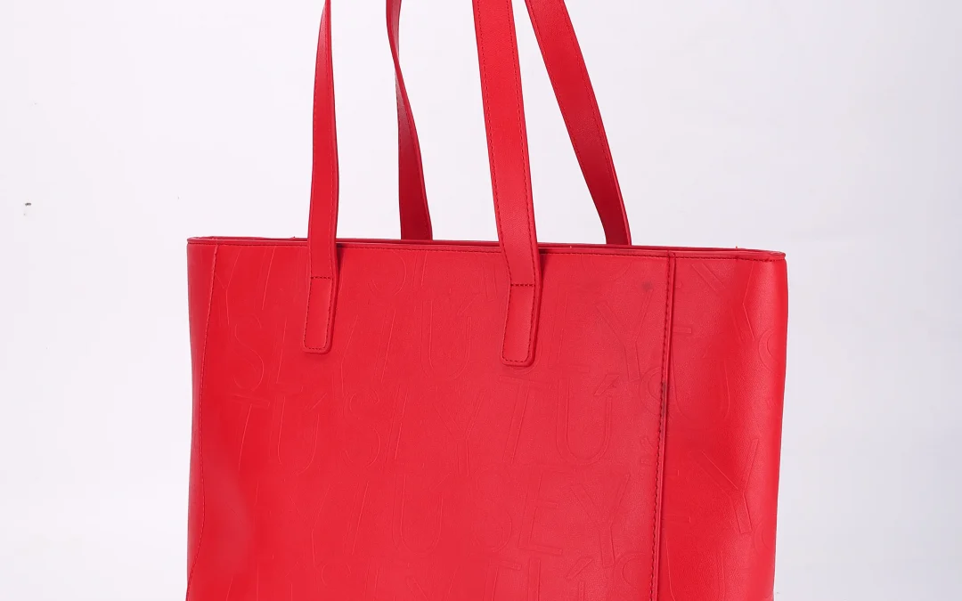 pu tote bag red