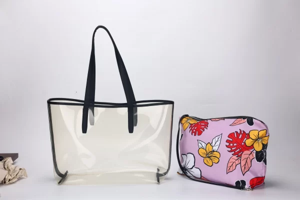 25. 2 in 1  Beach tote bag-PVC+Polyester JB038 - Image 2