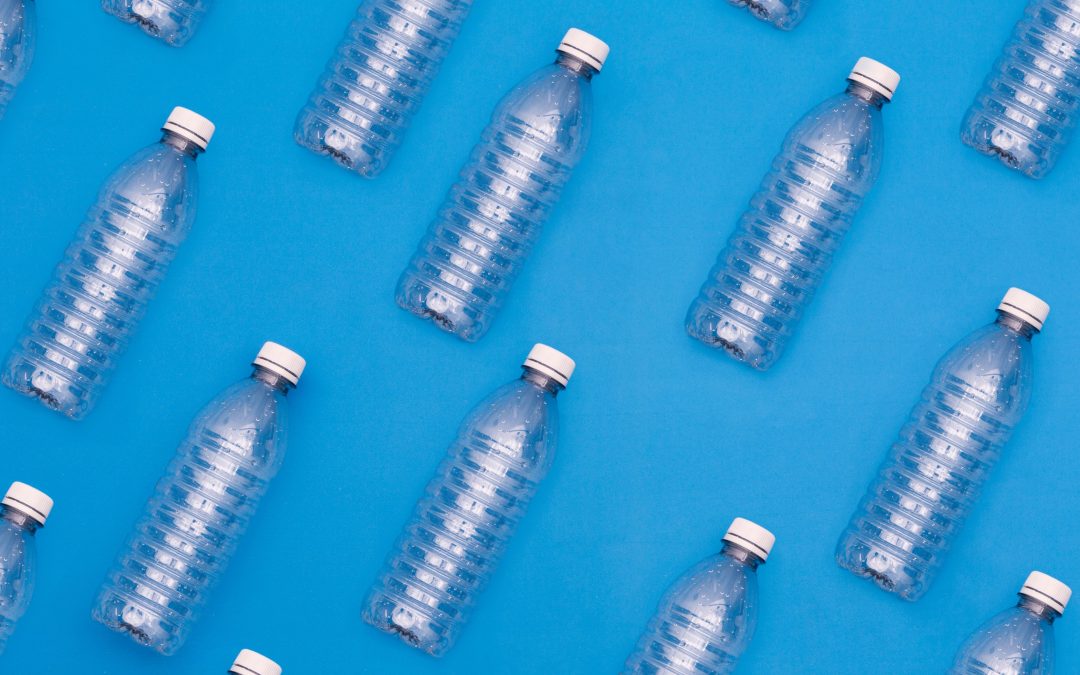 RPET backback empty water bottles